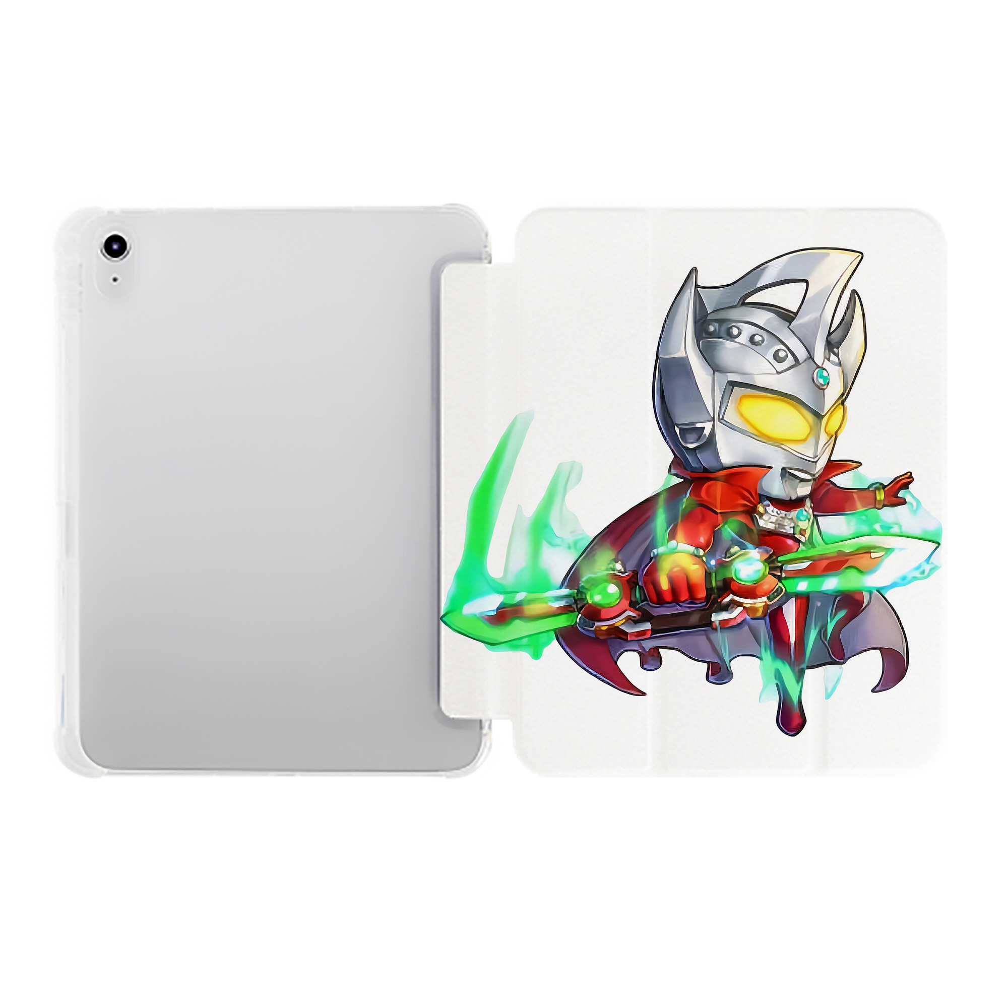 （画像用） ウルトラマン Ultraman IPad ケース ペン収納付き 三つ折りスタンド PUレザー×シリコン 対応機種9.5/10.5/10.9インチ